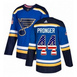 Mens Adidas St Louis Blues 44 Chris Pronger Authentic Blue USA Flag Fashion NHL Jersey  Mens Adidas St Louis Blues 44 Chris Pronger Authentic Blue USA Flag Fashion NHL Jersey
