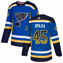 Mens Adidas St Louis Blues 45 Luke Opilka Authentic Blue Drift Fashion NHL Jersey  Mens Adidas St Louis Blues 45 Luke Opilka Authentic Blue Drift Fashion NHL Jersey