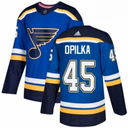 Mens Adidas St Louis Blues 45 Luke Opilka Premier Royal Blue Home NHL Jersey  Mens Adidas St Louis Blues 45 Luke Opilka Premier Royal Blue Home NHL Jersey