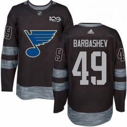 Mens Adidas St Louis Blues 49 Ivan Barbashev Authentic Black 1917 2017 100th Anniversary NHL Jersey  Mens Adidas St Louis Blues 49 Ivan Barbashev Authentic Black 1917 2017 100th Anniversary NHL Jersey