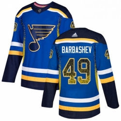Mens Adidas St Louis Blues 49 Ivan Barbashev Authentic Blue Drift Fashion NHL Jersey  Mens Adidas St Louis Blues 49 Ivan Barbashev Authentic Blue Drift Fashion NHL Jersey