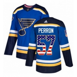 Mens Adidas St Louis Blues 57 David Perron Authentic Blue USA Flag Fashion NHL Jersey  Mens Adidas St Louis Blues 57 David Perron Authentic Blue USA Flag Fashion NHL Jersey