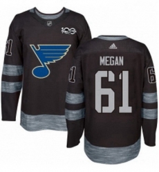 Mens Adidas St Louis Blues 61 Wade Megan Authentic Black 1917 2017 100th Anniversary NHL Jersey 