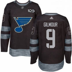 Mens Adidas St Louis Blues 9 Doug Gilmour Authentic Black 1917 2017 100th Anniversary NHL Jersey  Mens Adidas St Louis Blues 9 Doug Gilmour Authentic Black 1917 2017 100th Anniversary NHL Jersey