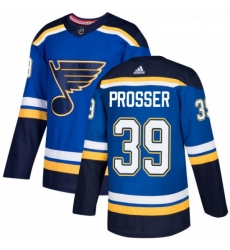 Youth Adidas St Louis Blues 39 Nate Prosser Premier Royal Blue Home NHL Jersey 