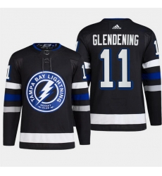 Men Tampa Bay Lightning 11 Luke Glendening Black Alternate Premier Breakaway Stitched Jersey