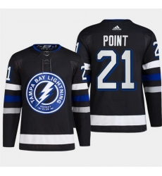 Men Tampa Bay Lightning 21 Brayden Point Black Alternate Premier Breakaway Stitched Jersey