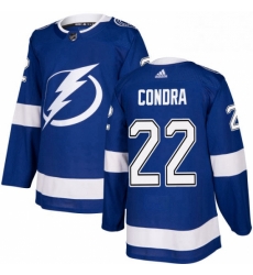 Mens Adidas Tampa Bay Lightning 22 Erik Condra Authentic Royal Blue Home NHL Jersey 