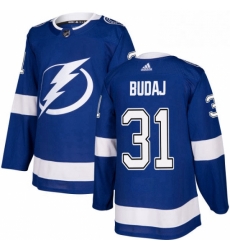 Mens Adidas Tampa Bay Lightning 31 Peter Budaj Premier Royal Blue Home NHL Jersey 