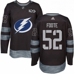 Mens Adidas Tampa Bay Lightning 52 Callan Foote Authentic Black 1917 2017 100th Anniversary NHL Jersey 