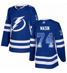 Mens Adidas Tampa Bay Lightning 74 Dominik Masin Authentic Blue Drift Fashion NHL Jersey 