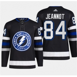 Men's Tampa Bay Lightning #84 Tanner Jeannot Black 2024 Stadium Series Stitched Jersey