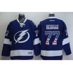 nhl jerseys tampa bay lightning #77 hedman blue[national flag version]