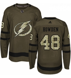 Youth Adidas Tampa Bay Lightning 48 Brett Howden Authentic Green Salute to Service NHL Jersey 