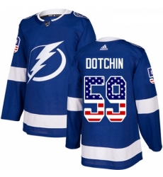 Youth Adidas Tampa Bay Lightning 59 Jake Dotchin Authentic Blue USA Flag Fashion NHL Jersey 