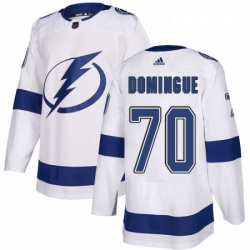 Youth Adidas Tampa Bay Lightning 70 Louis Domingue Authentic White Away NHL Jersey 