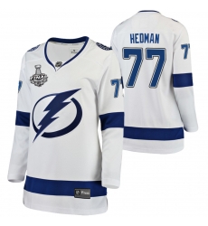 Women Adidas Tampa Bay Lightning 77 Victor Hedman Premier White Home NHL Jersey