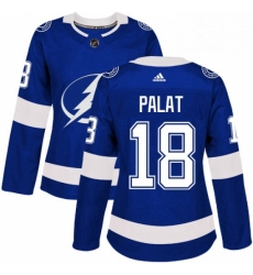 Womens Adidas Tampa Bay Lightning 18 Ondrej Palat Authentic Royal Blue Home NHL Jersey 