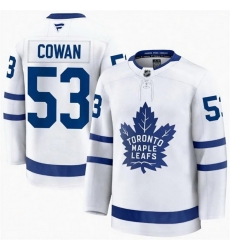 Men Toronto Maple Leafs  53 Easton Cowan Fanatics Away White Premium Jersey