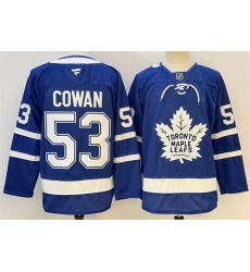 Men Toronto Maple Leafs 53 Easton Cowan Fanatics Home Blue Premium Jersey Men Toronto Maple Leafs 53 Easton Cowan Fanatics Home Blue Premium Jersey