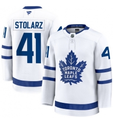 Men Toronto Maple Leafs Anthony Stolarz 41 Fanatics Away White Premium Stitched Hockey Jersey
