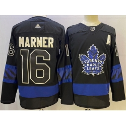 Men Toronto Maple Leafs Black 16 Mitchell Marner Alternate Premier Breakaway Reversible Stitched jersey