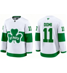 Men Toronto Maple Leafs Max Domi 11 White St Patricks Authentic Jersey