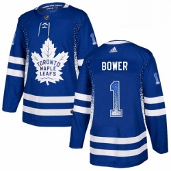Mens Adidas Toronto Maple Leafs 1 Johnny Bower Authentic Blue Drift Fashion NHL Jersey  Mens Adidas Toronto Maple Leafs 1 Johnny Bower Authentic Blue Drift Fashion NHL Jersey