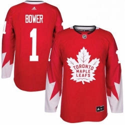 Mens Adidas Toronto Maple Leafs 1 Johnny Bower Authentic Red Alternate NHL Jersey  Mens Adidas Toronto Maple Leafs 1 Johnny Bower Authentic Red Alternate NHL Jersey