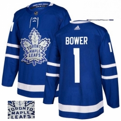 Mens Adidas Toronto Maple Leafs 1 Johnny Bower Authentic Royal Blue Fashion Gold NHL Jersey  Mens Adidas Toronto Maple Leafs 1 Johnny Bower Authentic Royal Blue Fashion Gold NHL Jersey