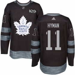 Mens Adidas Toronto Maple Leafs 11 Zach Hyman Authentic Black 1917 2017 100th Anniversary NHL Jersey  Mens Adidas Toronto Maple Leafs 11 Zach Hyman Authentic Black 1917 2017 100th Anniversary NHL Jersey