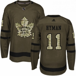 Mens Adidas Toronto Maple Leafs 11 Zach Hyman Authentic Green Salute to Service NHL Jersey  Mens Adidas Toronto Maple Leafs 11 Zach Hyman Authentic Green Salute to Service NHL Jersey
