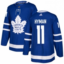 Mens Adidas Toronto Maple Leafs 11 Zach Hyman Authentic Royal Blue Home NHL Jersey  Mens Adidas Toronto Maple Leafs 11 Zach Hyman Authentic Royal Blue Home NHL Jersey