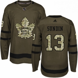 Mens Adidas Toronto Maple Leafs 13 Mats Sundin Authentic Green Salute to Service NHL Jersey  Mens Adidas Toronto Maple Leafs 13 Mats Sundin Authentic Green Salute to Service NHL Jersey