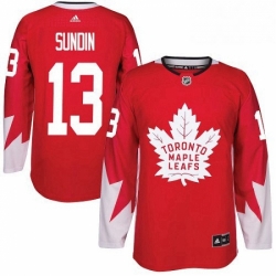 Mens Adidas Toronto Maple Leafs 13 Mats Sundin Authentic Red Alternate NHL Jersey  Mens Adidas Toronto Maple Leafs 13 Mats Sundin Authentic Red Alternate NHL Jersey