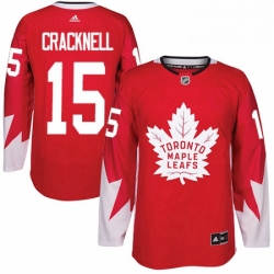 Mens Adidas Toronto Maple Leafs 15 Adam Cracknell Premier Red Alternate NHL Jersey  Mens Adidas Toronto Maple Leafs 15 Adam Cracknell Premier Red Alternate NHL Jersey
