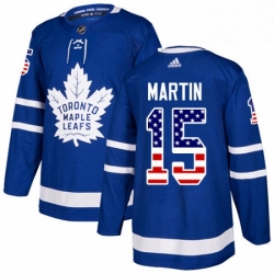 Mens Adidas Toronto Maple Leafs 15 Matt Martin Authentic Royal Blue USA Flag Fashion NHL Jersey  Mens Adidas Toronto Maple Leafs 15 Matt Martin Authentic Royal Blue USA Flag Fashion NHL Jersey