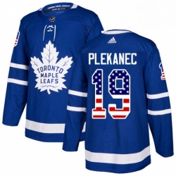 Mens Adidas Toronto Maple Leafs 19 Tomas Plekanec Authentic Royal Blue USA Flag Fashion NHL Jerse Mens Adidas Toronto Maple Leafs 19 Tomas Plekanec Authentic Royal Blue USA Flag Fashion NHL Jerse
