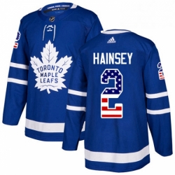 Mens Adidas Toronto Maple Leafs 2 Ron Hainsey Authentic Royal Blue USA Flag Fashion NHL Jersey  Mens Adidas Toronto Maple Leafs 2 Ron Hainsey Authentic Royal Blue USA Flag Fashion NHL Jersey