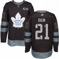 Mens Adidas Toronto Maple Leafs 21 Bobby Baun Authentic Black 1917 2017 100th Anniversary NHL Jersey  Mens Adidas Toronto Maple Leafs 21 Bobby Baun Authentic Black 1917 2017 100th Anniversary NHL Jersey