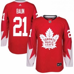 Mens Adidas Toronto Maple Leafs 21 Bobby Baun Authentic Red Alternate NHL Jersey  Mens Adidas Toronto Maple Leafs 21 Bobby Baun Authentic Red Alternate NHL Jersey
