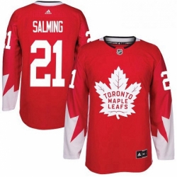 Mens Adidas Toronto Maple Leafs 21 Borje Salming Authentic Red Alternate NHL Jersey  Mens Adidas Toronto Maple Leafs 21 Borje Salming Authentic Red Alternate NHL Jersey