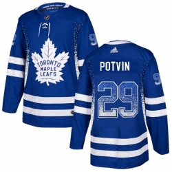 Mens Adidas Toronto Maple Leafs 29 Felix Potvin Authentic Blue Drift Fashion NHL Jersey  Mens Adidas Toronto Maple Leafs 29 Felix Potvin Authentic Blue Drift Fashion NHL Jersey
