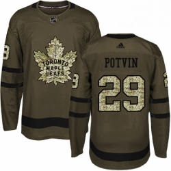 Mens Adidas Toronto Maple Leafs 29 Felix Potvin Authentic Green Salute to Service NHL Jersey  Mens Adidas Toronto Maple Leafs 29 Felix Potvin Authentic Green Salute to Service NHL Jersey