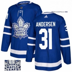 Mens Adidas Toronto Maple Leafs 31 Frederik Andersen Authentic Royal Blue Fashion Gold NHL Jersey  Mens Adidas Toronto Maple Leafs 31 Frederik Andersen Authentic Royal Blue Fashion Gold NHL Jersey