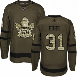 Mens Adidas Toronto Maple Leafs 31 Grant Fuhr Authentic Green Salute to Service NHL Jersey  Mens Adidas Toronto Maple Leafs 31 Grant Fuhr Authentic Green Salute to Service NHL Jersey