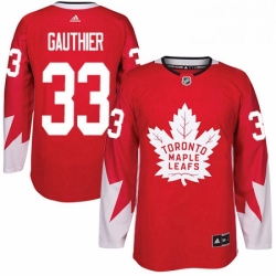 Mens Adidas Toronto Maple Leafs 33 Frederik Gauthier Authentic Red Alternate NHL Jersey  Mens Adidas Toronto Maple Leafs 33 Frederik Gauthier Authentic Red Alternate NHL Jersey