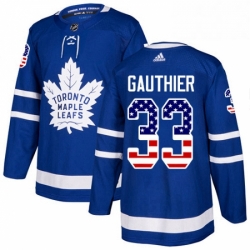 Mens Adidas Toronto Maple Leafs 33 Frederik Gauthier Authentic Royal Blue USA Flag Fashion NHL Jersey  Mens Adidas Toronto Maple Leafs 33 Frederik Gauthier Authentic Royal Blue USA Flag Fashion NHL Jersey