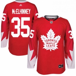Mens Adidas Toronto Maple Leafs 35 Curtis McElhinney Authentic Red Alternate NHL Jersey  Mens Adidas Toronto Maple Leafs 35 Curtis McElhinney Authentic Red Alternate NHL Jersey