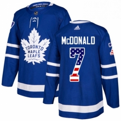 Mens Adidas Toronto Maple Leafs 7 Lanny McDonald Authentic Royal Blue USA Flag Fashion NHL Jersey  Mens Adidas Toronto Maple Leafs 7 Lanny McDonald Authentic Royal Blue USA Flag Fashion NHL Jersey